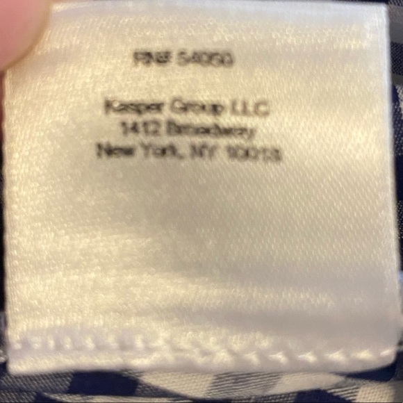 Ann Klein Mini‎ Check Print Midi Dress Blue White Size Large - Picture 12 of 12